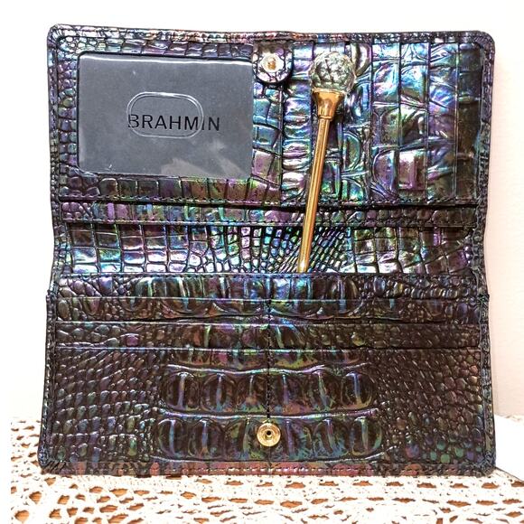 Gorgeous Brahmin ADY Wallet BLACK PEARL OMBRE NWT - Picture 5 of 7